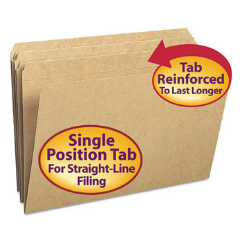 Heavyweight Kraft File Folders, Straight Tab, Legal Size, 11 Pt. Kraft, 100/box