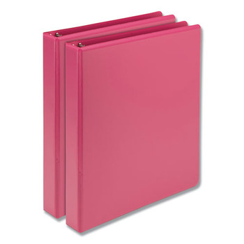 Earths Choice Biobased Durable Fashion View Binder, 3 Rings, 1" Capacity, 11 X 8.5, Berry, 2/pack