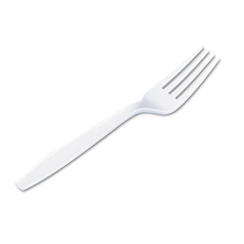 Plastic Cutlery, Heavyweight Forks, White, 1,000/carton - DDXEFH217