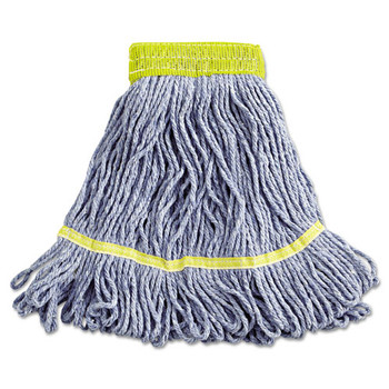 Super Loop Wet Mop Head, Cotton/synthetic Fiber, 5" Headband, Small Size, Blue, 12/carton