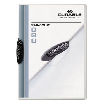 Swingclip Clear Report Cover, Letter Size, Black Clip, 25/box