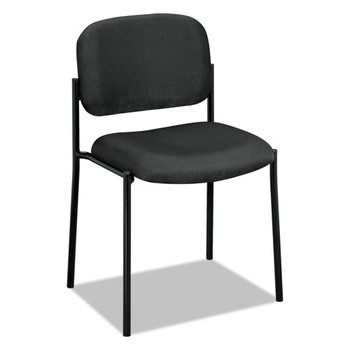Vl606 Stacking Guest Chair Without Arms, Charcoal Seat/charcoal Back, Black Base