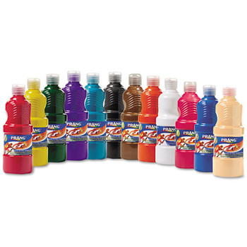 Ready-to-use Tempera Paint, 12 Assorted Colors, 16 Oz, 12/pack