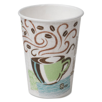 Hot Cups, Paper, 8oz, Coffee Dreams Design, 500/carton