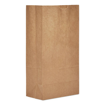 Grocery Paper Bags, 50 Lbs Capacity, #5, 5.25"w X 3.44"d X 10.94"h, Kraft, 500 Bags