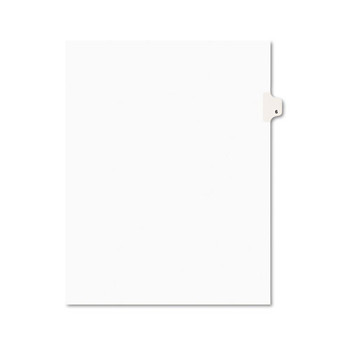 Preprinted Legal Exhibit Side Tab Index Dividers, Avery Style, 10-tab, 6, 11 X 8.5, White, 25/pack