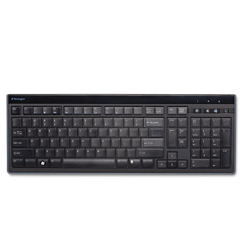 Slim Type Standard Keyboard, 104 Keys, Black/silver