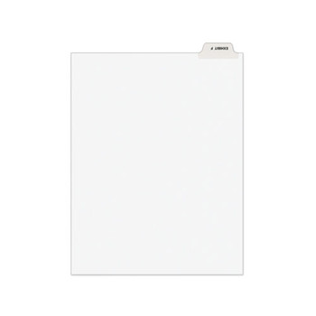 Avery-style Preprinted Legal Bottom Tab Divider, Exhibit F, Letter, White, 25/pk