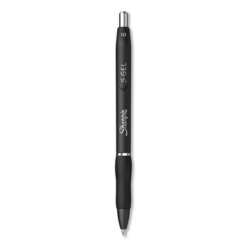 S-gel Retractable Gel Pen, Bold 1 Mm, Black Ink, Black Barrel, Dozen