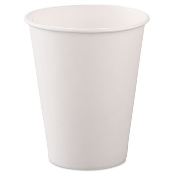 Single-sided Poly Paper Hot Cups, 8oz, White, 50/bag, 20 Bags/carton