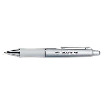 Dr. Grip Limited Retractable Gel Pen, Fine 0.7mm, Black Ink, Platinum Barrel