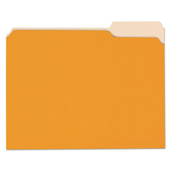 Deluxe Colored Top Tab File Folders, 1/3-cut Tabs, Letter Size, Orange/light Orange, 100/box