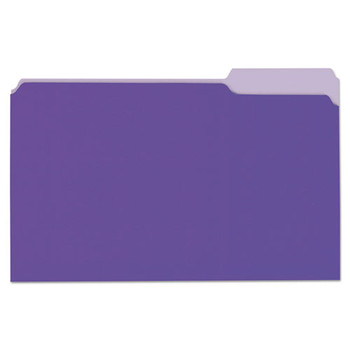 Deluxe Colored Top Tab File Folders, 1/3-cut Tabs, Legal Size, Violet/light Violet, 100/box