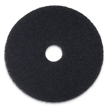 Stripping Floor Pads, 12" Diameter, Black, 5/carton