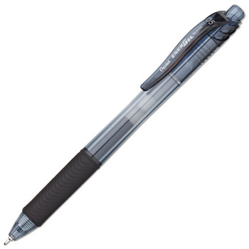 Energel-x Retractable Gel Pen, 0.5 Mm Needle Tip, Black Ink/barrel, Dozen