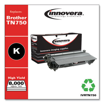 Remanufactured Black High-yield Toner Cartridge, Replacement For Brother Tn750, 8,000 Page-yield