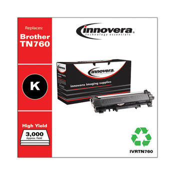 Remanufactured Black High-yield Toner Cartridge, Replacement For Brother Tn760, 3,000 Page-yield