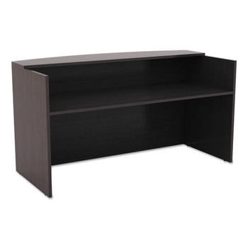 Alera Valencia Series Reception Desk With Counter, 71w X 35.5d X 42.5h, Espresso