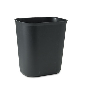 Fire-resistant Wastebasket, Rectangular, Fiberglass, 3.5 Gal, Black