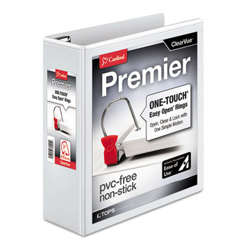 Premier Easy Open Clearvue Locking Slant-d Ring Binder, 3 Rings, 3" Capacity, 11 X 8.5, White