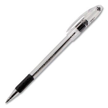 R.s.v.p. Stick Ballpoint Pen, Fine 0.7mm, Black Ink, Clear/black Barrel, Dozen
