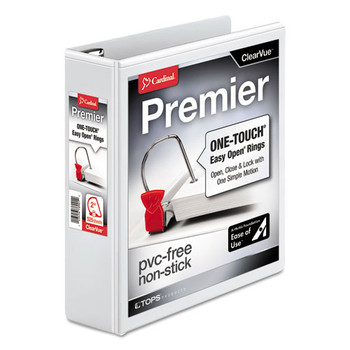 Premier Easy Open Clearvue Locking Slant-d Ring Binder, 3 Rings, 2" Capacity, 11 X 8.5, White