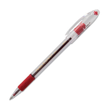R.s.v.p. Stick Ballpoint Pen, Medium 1mm, Red Ink, Clear/red Barrel, Dozen