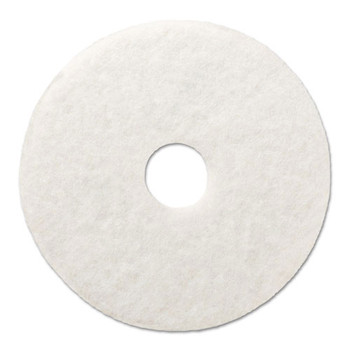 Polishing Floor Pads, 21" Diameter, White, 5/carton