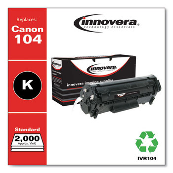 Remanufactured Black Toner Cartridge, Replacement For Canon 104 (0263b001aa), 2,000 Page-yield