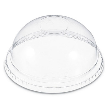 Plastic Dome Lid, No-hole, Fits 9-22 Oz. Cups, Clear, 100/sleeve, 10 Sleeves/carton