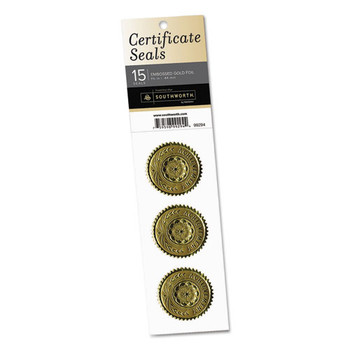 Certificate Seals, 1.75" Dia., Gold, 3/sheet, 5 Sheets/pack