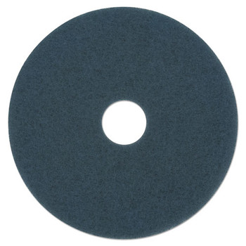 Scrubbing Floor Pads, 14" Diameter, Blue, 5/carton