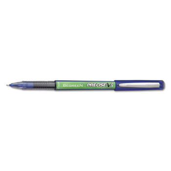 Precise V5 Begreen Stick Roller Ball Pen, 0.5mm, Blue Ink/barrel, Dozen