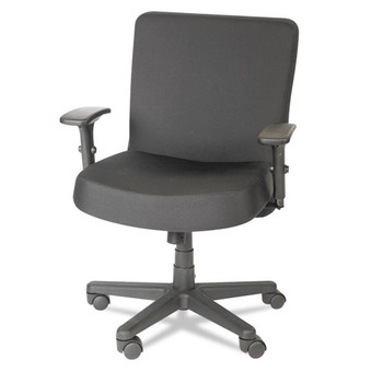 Alera Xl Series Big And Tall Mid-back Task Chair, Supports Up To 500 Lbs., Black Seat/black Back, Black Base