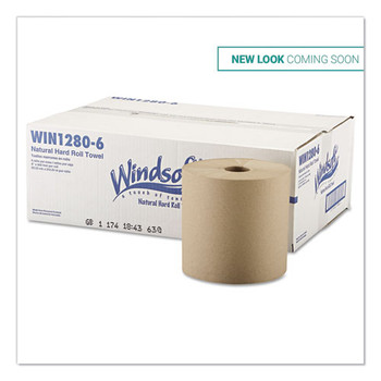 Hardwound Roll Towels, 8" X 800 Ft, Natural, 6 Rolls/carton