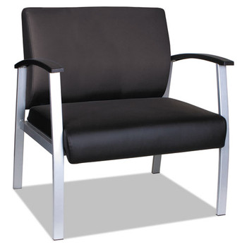Alera Metalounge Series Bariatric Guest Chair, 30.51'' X 26.96'' X 33.46'', Black Seat/black Back, Silver Base