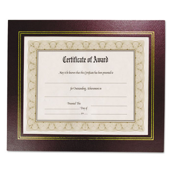 Leatherette Document Frame, 8-1/2 X 11, Burgundy, Pack Of Two