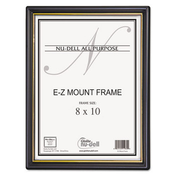 Ez Mount Document Frame/accent, Plastic Face, 8 X 10, Black/gold