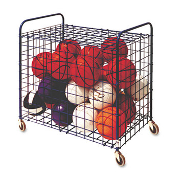 Lockable Ball Storage Cart, 24-ball Capacity, 37w X 22d X 20h, Black