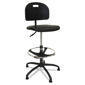 Workbench Shop Chair, 32" Seat Height, Supports Up To 250 Lbs., Black Seat/black Back, Black Base