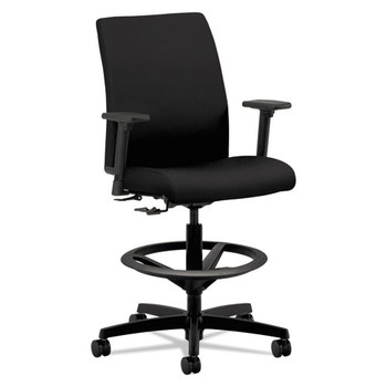 Ignition Series Low-back Task Stool, 33" Seat Height, Supports Up To 300 Lbs, Black Seat/black Back, Black Base