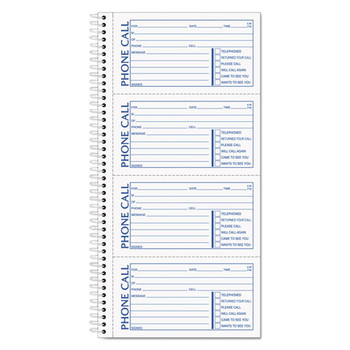 Second Nature Phone Call Book, 2 3/4 X 5, Two-part Carbonless, 400 Forms