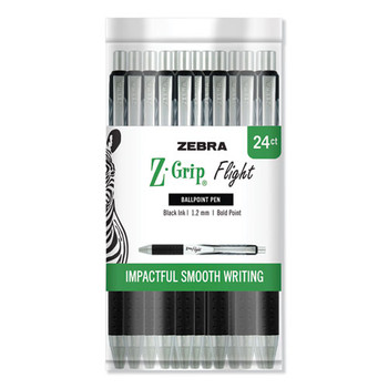 Z-grip Flight Retractable Ballpoint Pen, 1.2 Mm, Black Ink/barrel