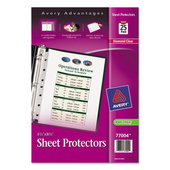 Top Load Sheet Protector, Heavyweight, 8.5 X 5 1/2, Clear, 25/pack