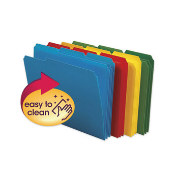 Top Tab Poly Colored File Folders, 1/3-cut Tabs, Letter Size, Assorted, 24/box