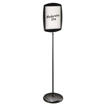 Floor Stand Sign Holder, Rectangle, 15x11 Sign, 66"h, Black Frame