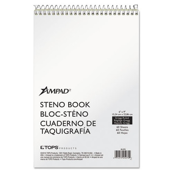 Steno Books, Gregg Rule, Tan Cover, 6 X 9, 60 Green Tint Sheets