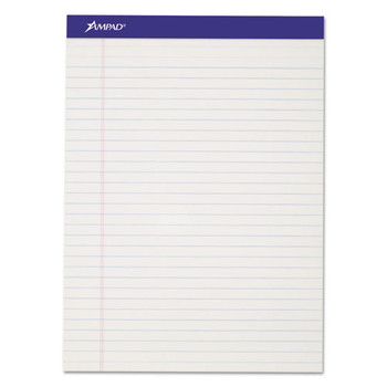 Perforated Writing Pads, Wide/legal Rule, 8.5 X 11.75, White, 50 Sheets, Dozen - DTOP20320