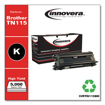 Remanufactured Black High-yield Toner Cartridge, Replacement For Brother Tn115bk, 5,000 Page-yield