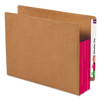 Redrope Drop-front End Tab File Pockets W/ Fully Lined Colored Gussets, 3.5" Expansion, Letter Size, Redrope/red, 10/box